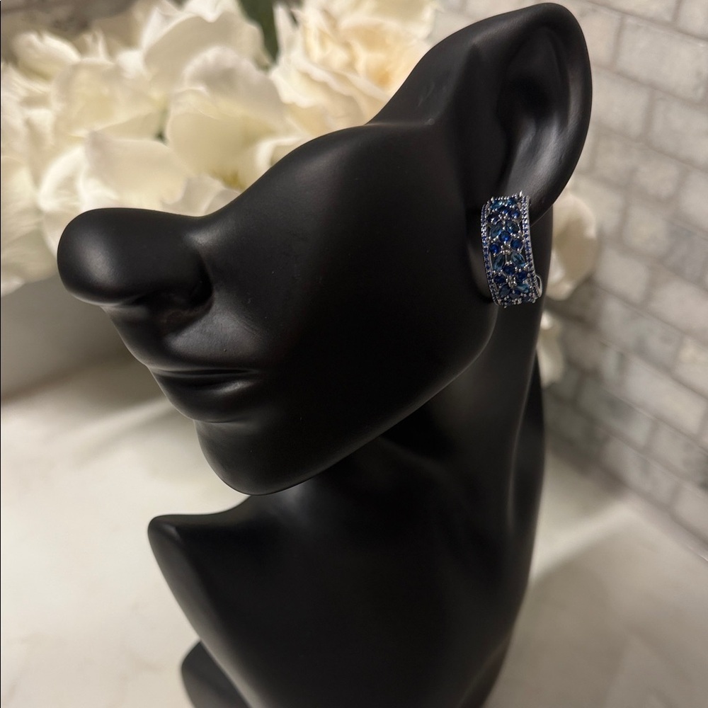 Elegant Blue Crystal Earrings